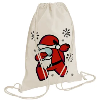 Among US Xmas, Backpack bag GYMBAG natural (28x40cm)