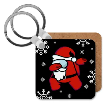 Among US Xmas, Μπρελόκ Ξύλινο τετράγωνο MDF