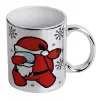 Mug ceramic, silver mirror, 330ml
