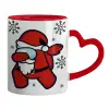 Mug heart red handle, ceramic, 330ml