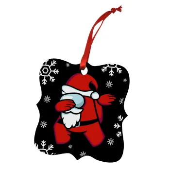 Among US Xmas, Christmas ornament polygon wooden 7.5cm