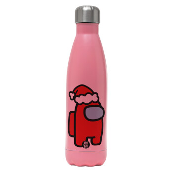 Among US Santa, Metal mug thermos Pink Mat (Stainless steel), double wall, 500ml