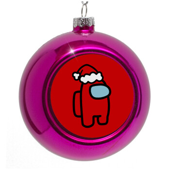 Among US Santa, Στολίδι Χριστουγεννιάτικη μπάλα δένδρου Μωβ 8cm