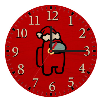 Among US Santa, Ρολόι τοίχου ξύλινο plywood (20cm)