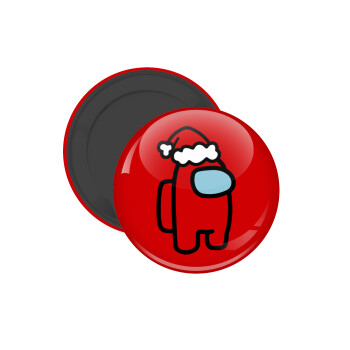Among US Santa, Μαγνητάκι ψυγείου στρογγυλό διάστασης 5cm