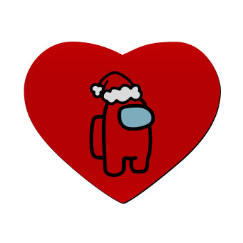 Among US Santa, Mousepad heart 23x20cm
