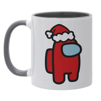 Among US Santa, Κούπα χρωματιστή γκρι, κεραμική, 330ml