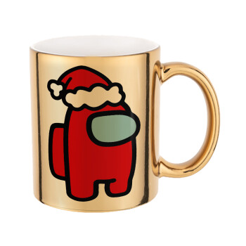 Among US Santa, Mug ceramic, gold mirror, 330ml