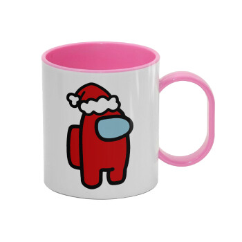 Among US Santa, Κούπα (πλαστική) (BPA-FREE) Polymer Ροζ για παιδιά, 330ml