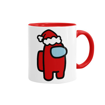 Among US Santa, Mug colored red, ceramic, 330ml