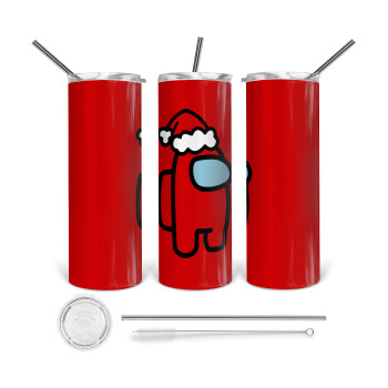 Among US Santa, 360 Eco friendly stainless steel tumbler 600ml, with metal straw & cleaning brush