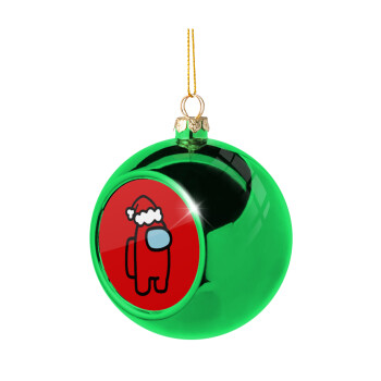 Among US Santa, Χριστουγεννιάτικη μπάλα δένδρου Πράσινη 8cm