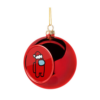 Among US Santa, Χριστουγεννιάτικη μπάλα δένδρου Κόκκινη 8cm