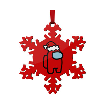 Among US Santa, Στολίδι Χριστουγεννιάτικο στολίδι νιφάδα ξύλινο 9cm