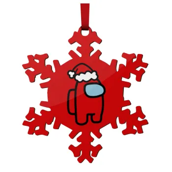Among US Santa, Στολίδι Χριστουγεννιάτικο στολίδι νιφάδα ξύλινο 9cm