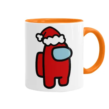 Among US Santa, Κούπα χρωματιστή πορτοκαλί, κεραμική, 330ml