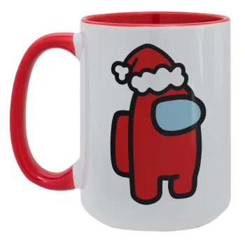 Among US Santa, Κούπα Mega 15oz, κεραμική Κόκκινη, 450ml