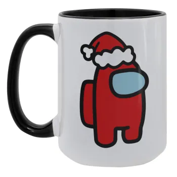 Among US Santa, Κούπα Mega 15oz, κεραμική Μαύρη, 450ml