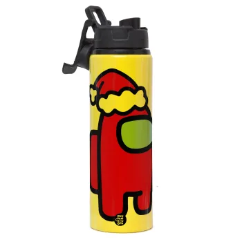 Among US Santa, Μεταλλικό παγούρι νερού με καπάκι ασφαλείας, αλουμινίου 850ml