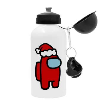Among US Santa, Metal water bottle, White, aluminum 500ml