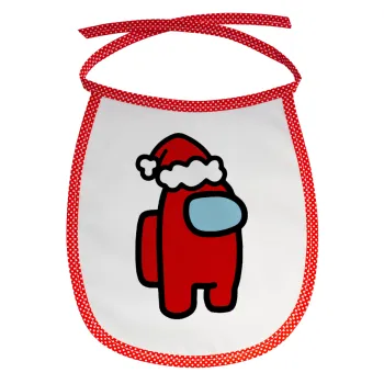 Among US Santa, Σαλιάρα μωρού αλέκιαστη με κορδόνι Κόκκινη