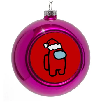 Among US Santa, Purple Christmas tree ornament bauble 8cm