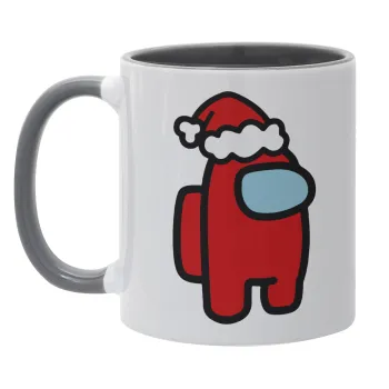 Among US Santa, Κούπα χρωματιστή γκρι, κεραμική, 330ml