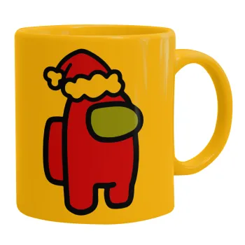 Among US Santa, Κούπα, κεραμική κίτρινη, 330ml