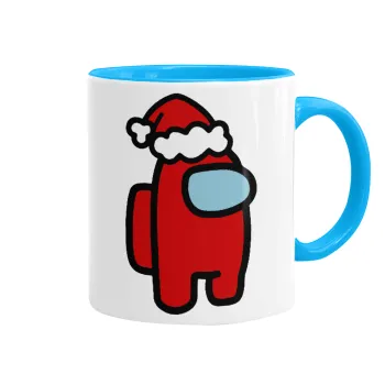 Among US Santa, Mug colored light blue, ceramic, 330ml