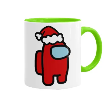 Among US Santa, Mug colored light green, ceramic, 330ml