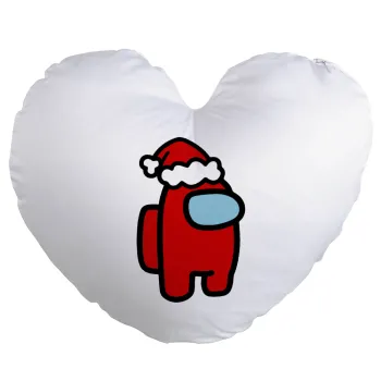 Among US Santa, Μαξιλάρι καναπέ καρδιά 40x40cm περιέχεται το  γέμισμα