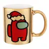Mug ceramic, gold mirror, 330ml
