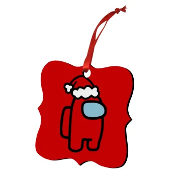 Among US Santa, Christmas ornament polygon wooden 7.5cm