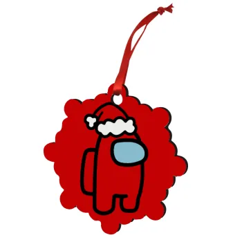 Among US Santa, Christmas ornament snowflake wooden 7.5cm