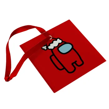 Among US Santa, Christmas ornament, glass square ornament 9x9cm