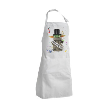 Yoda happy new year, Adult Chef Apron (with sliders and 2 pockets)