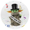 Yoda happy new year, Mousepad Round 20cm