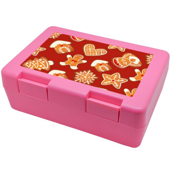 xmas cookies, Children's cookie container PINK 185x128x65mm (BPA free plastic)