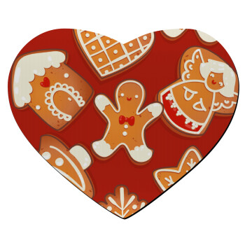 xmas cookies, Mousepad καρδιά 23x20cm