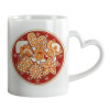 Mug heart handle, ceramic, 330ml