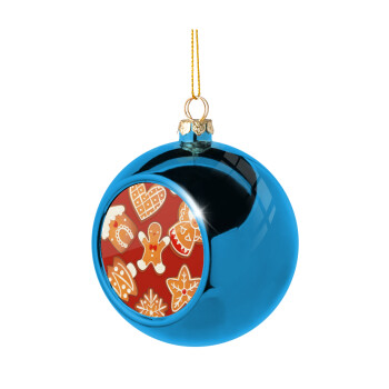 xmas cookies, Blue Christmas tree ball ornament 8cm