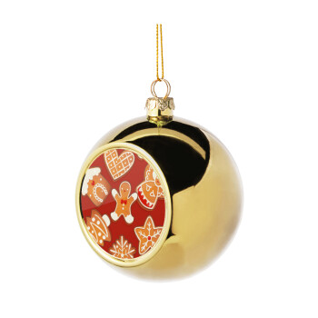 xmas cookies, Χριστουγεννιάτικη μπάλα δένδρου Χρυσή 8cm