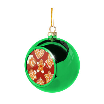 xmas cookies, Green Christmas tree ornament ball 8cm
