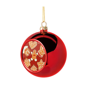 xmas cookies, Χριστουγεννιάτικη μπάλα δένδρου Κόκκινη 8cm