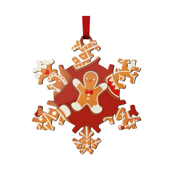 xmas cookies, Christmas ornament wooden snowflake 9cm