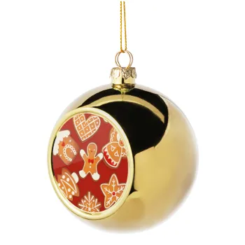 xmas cookies, Golden Christmas tree ball ornament 8cm