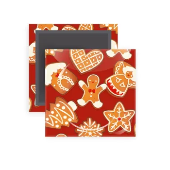 xmas cookies, Μαγνητάκι ψυγείου τετράγωνο διάστασης 5x5cm