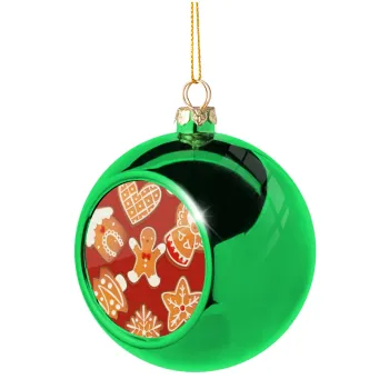 xmas cookies, Green Christmas tree ornament ball 8cm