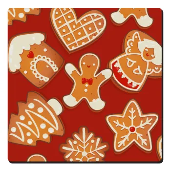 xmas cookies, Τετράγωνο μαγνητάκι ξύλινο 6x6cm