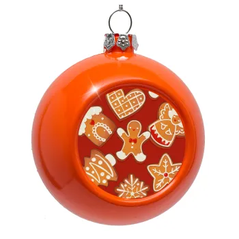 xmas cookies, Στολίδι Χριστουγεννιάτικη μπάλα δένδρου Πορτοκαλί 8cm